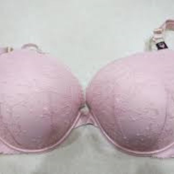 Very Sexy Plunge Push Up Strappy Back Pink Bra 32D - Picture 2 of 4